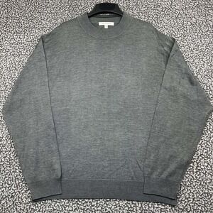 Vintage TravelSmith Sweater Men XXL Gray Crewneck Long Sleeve Knit Pullover Silk